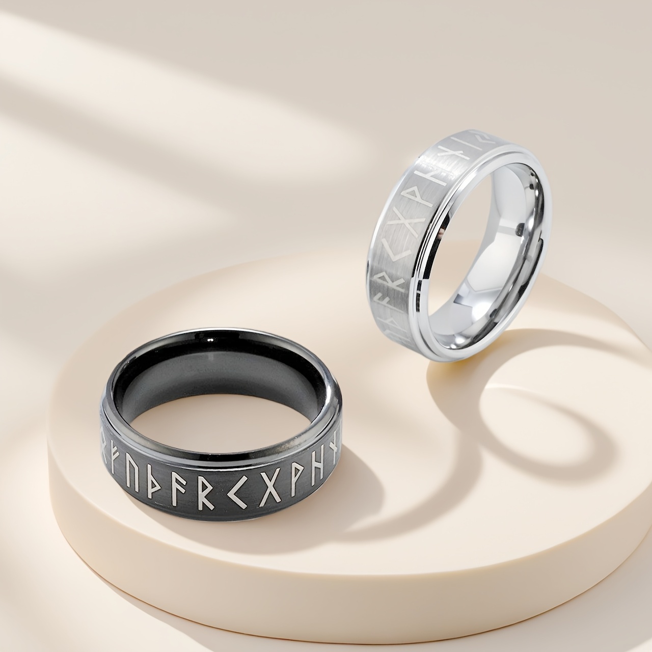 Men's Viking Rune Symbol Stainless Steel Rotatable Ring